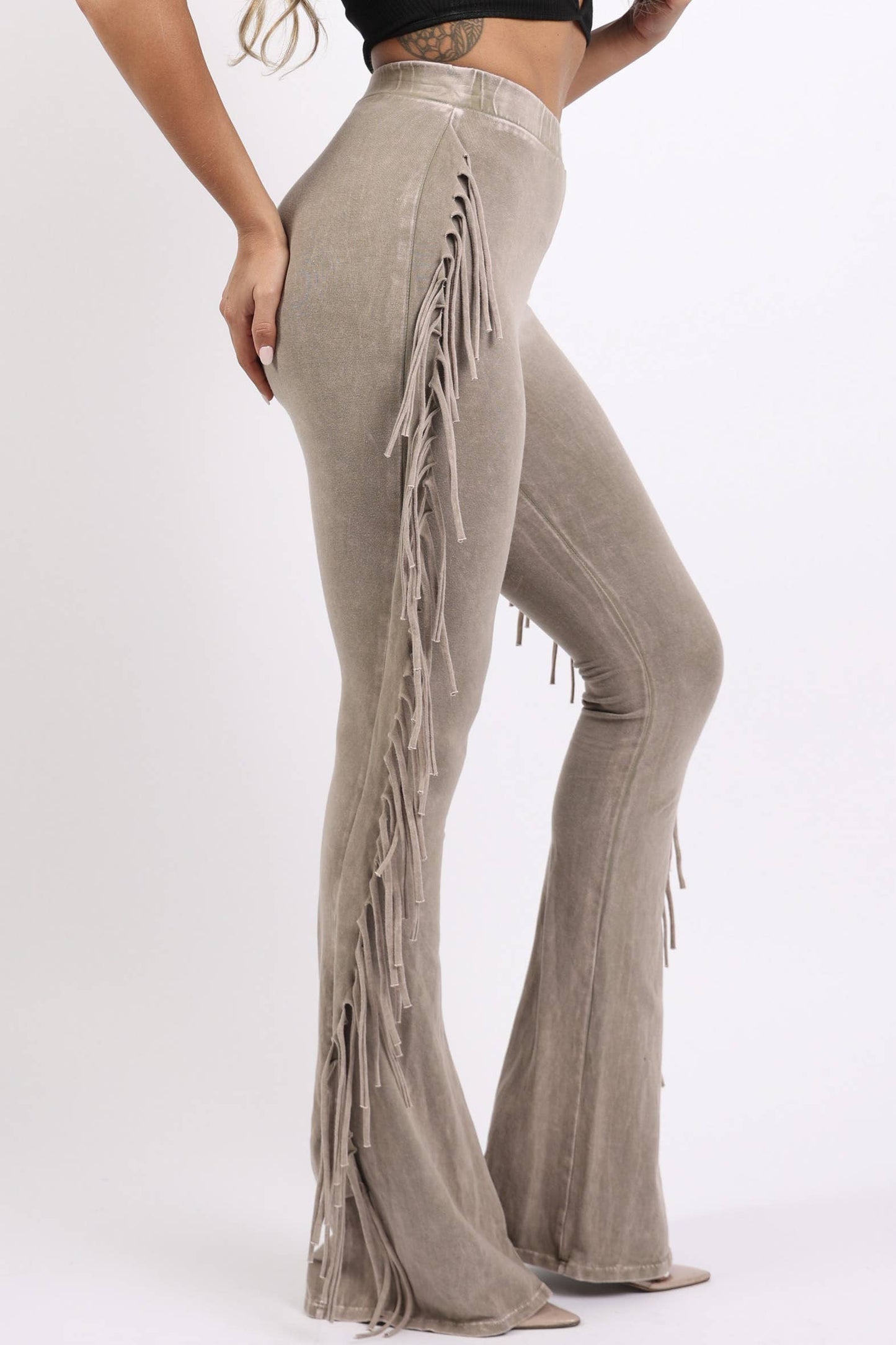 Fringe detailed pants