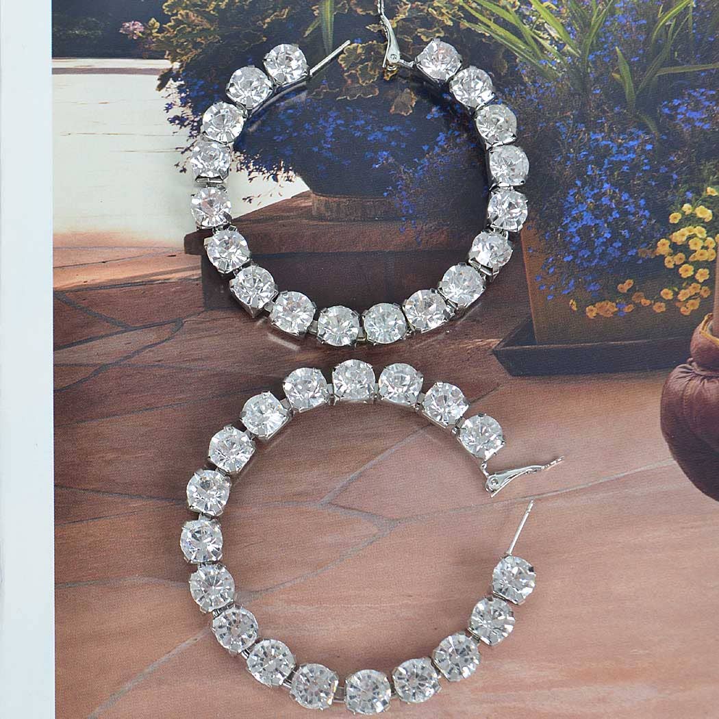 Rhinestone Hoop Earring