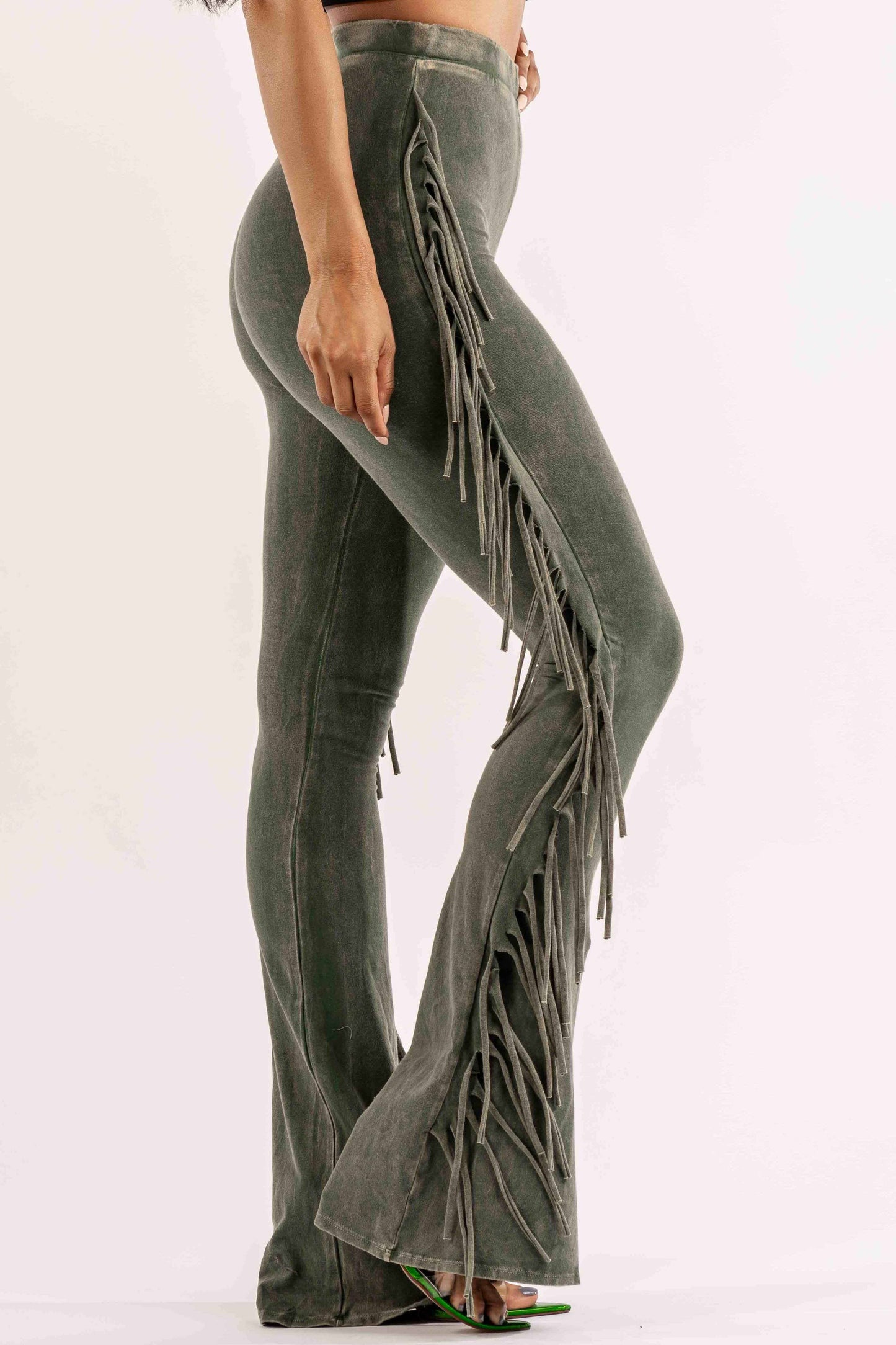 Fringe detailed pants