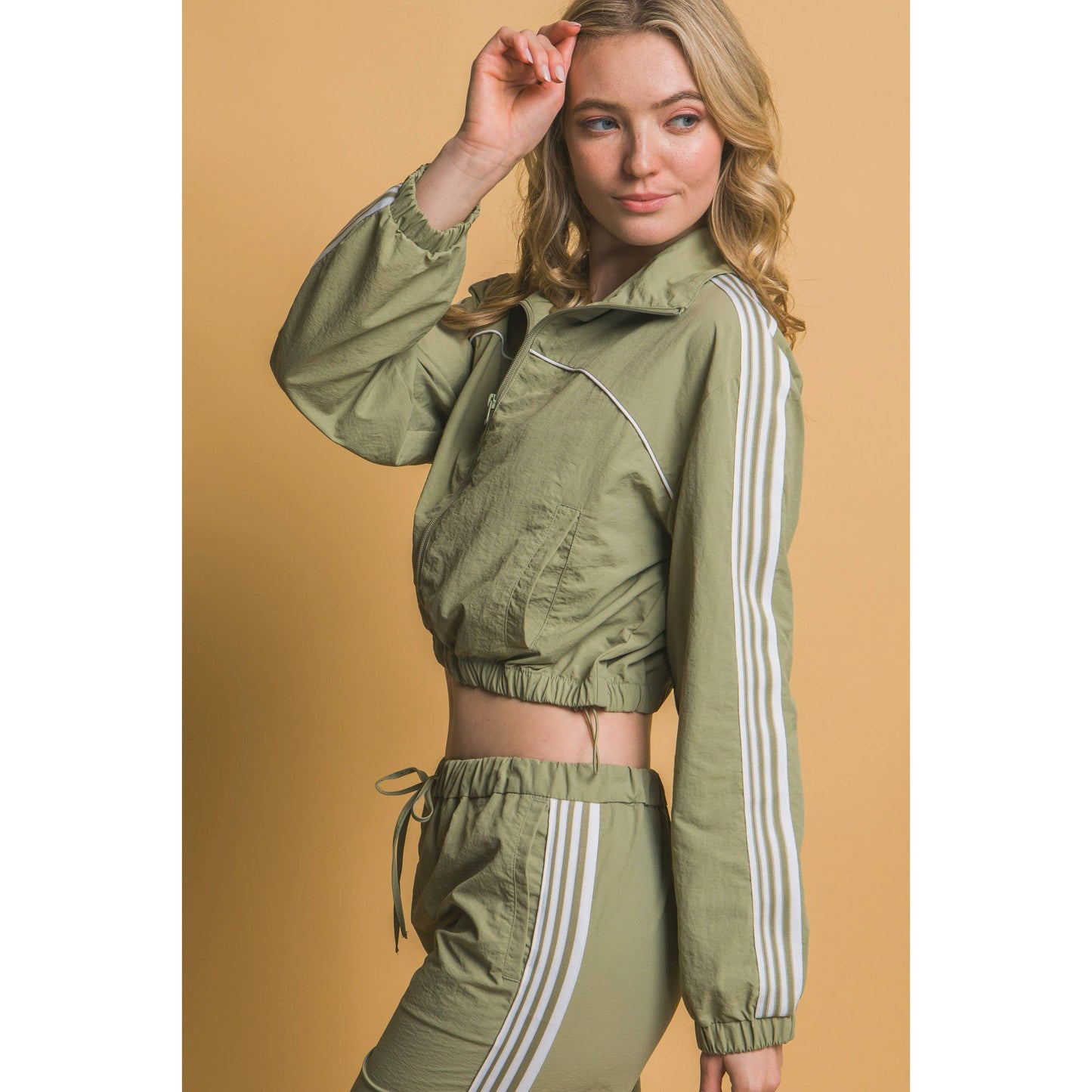 Side Striped Windbreaker Jacket