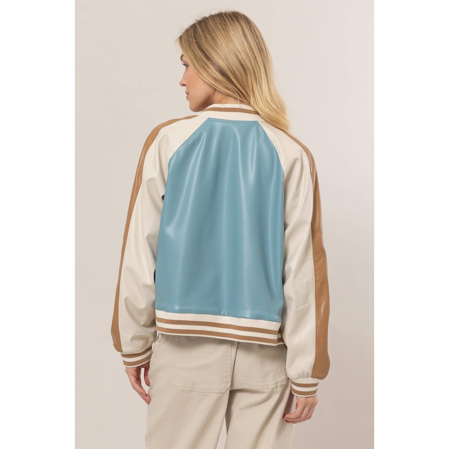 Color Block Baseball Jacket