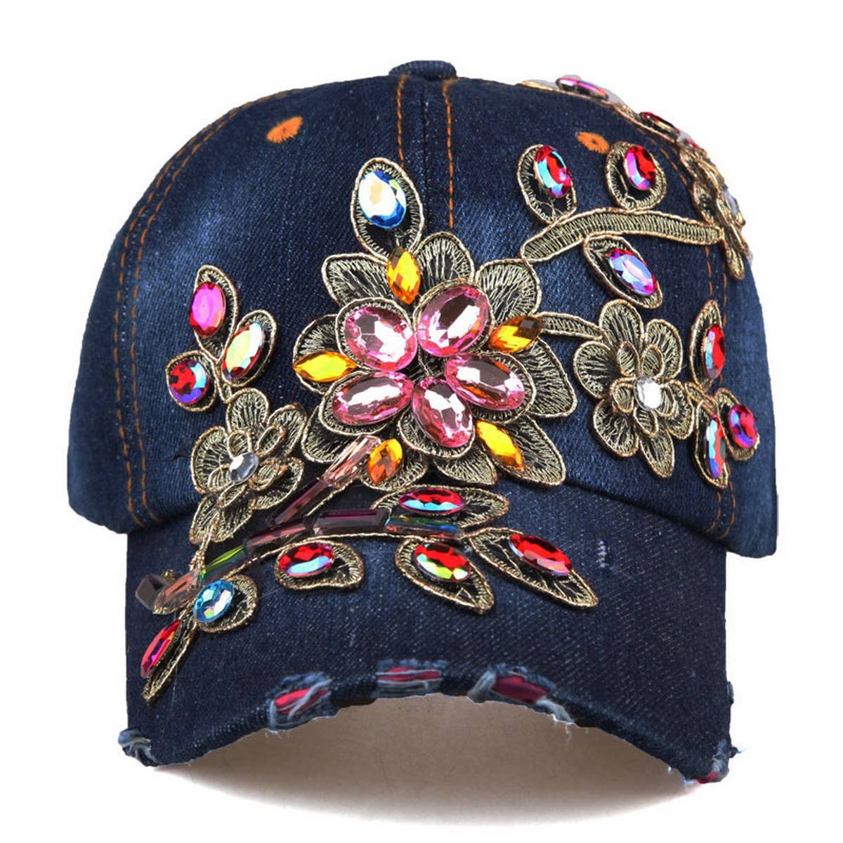 Women's Patch Baseball Cap Rhinestone Sun Hat_CWAH1000