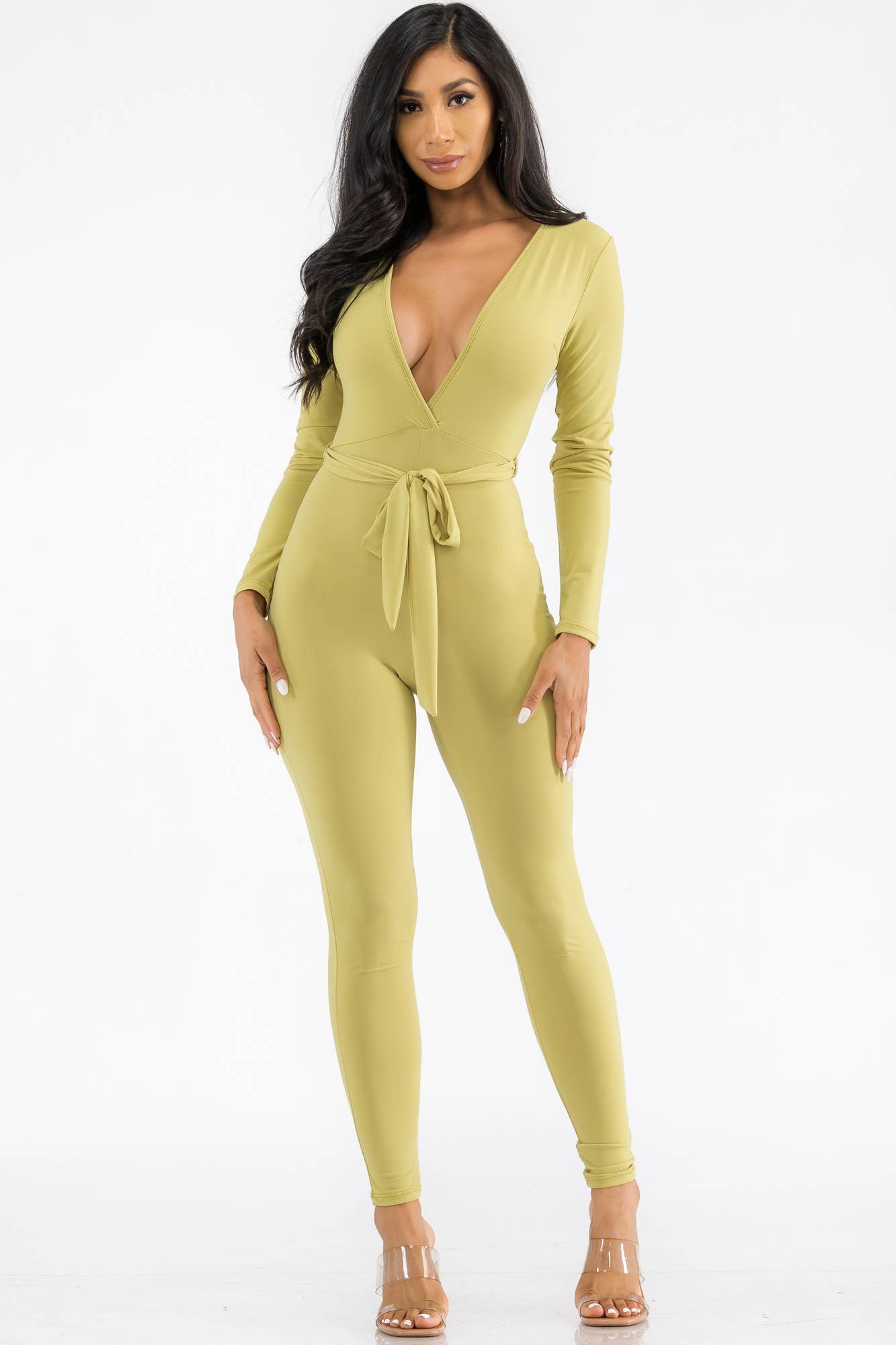 HH626R-SL - Long Sleeve Bodycon Jumpsuit