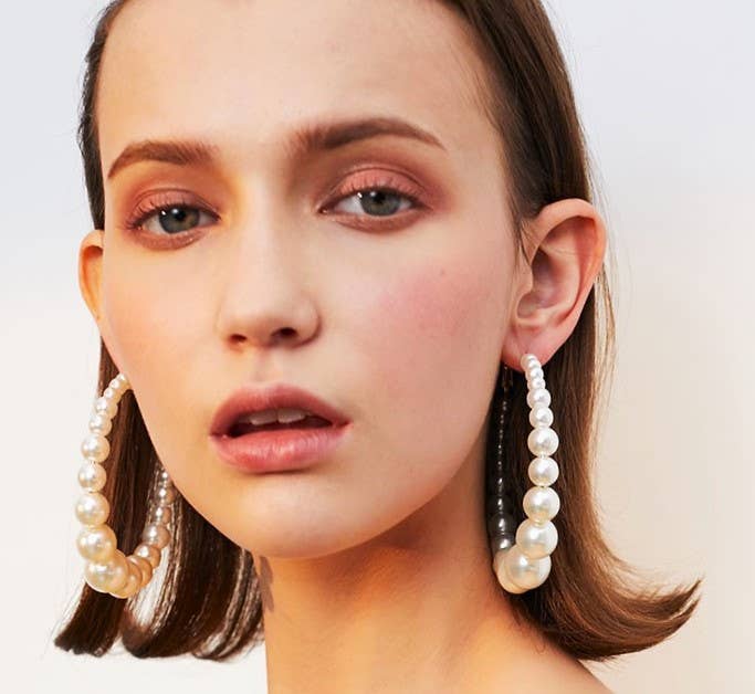 Pearl Hoop Earrings