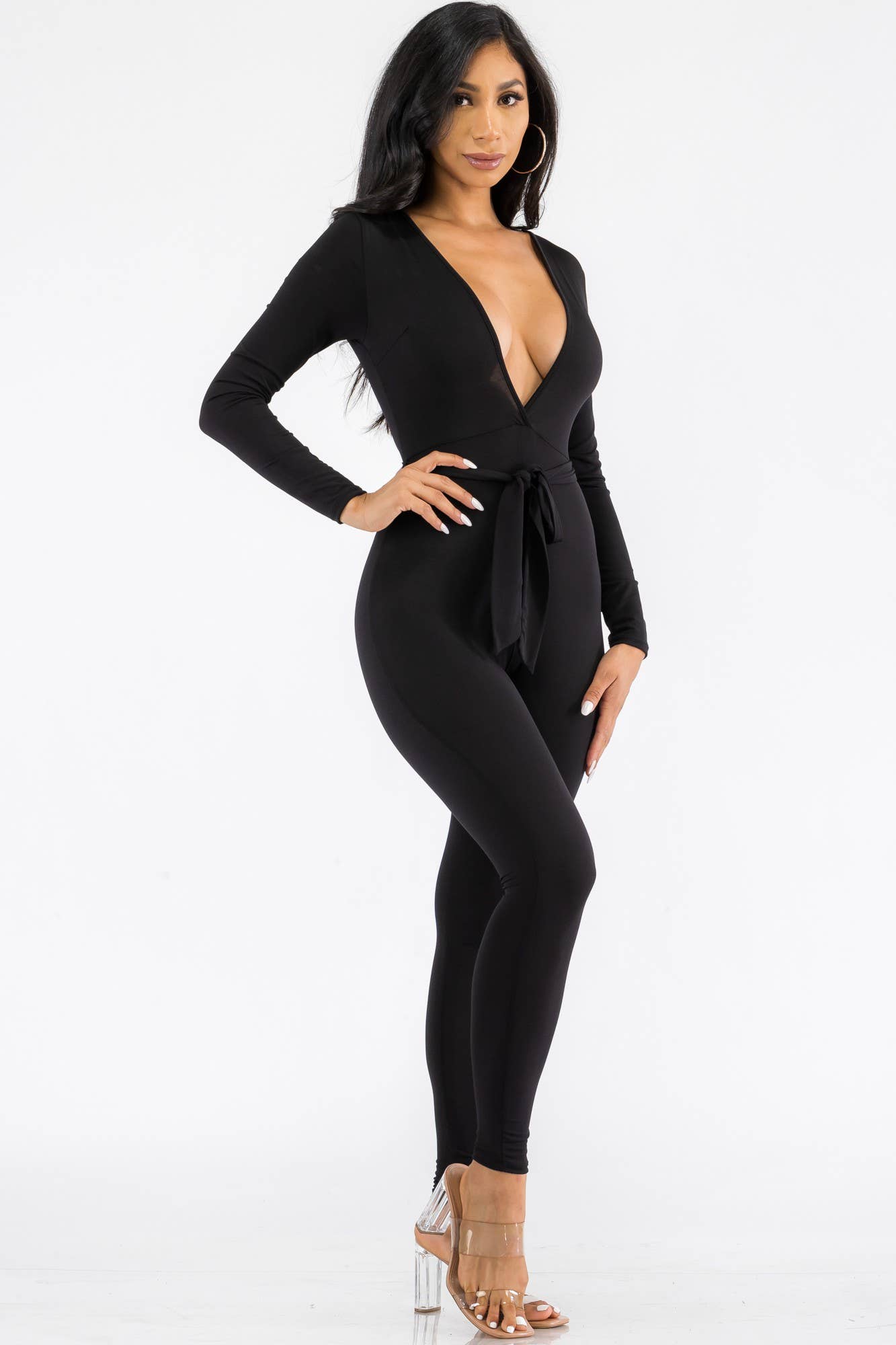 HH626R-SL - Long Sleeve Bodycon Jumpsuit