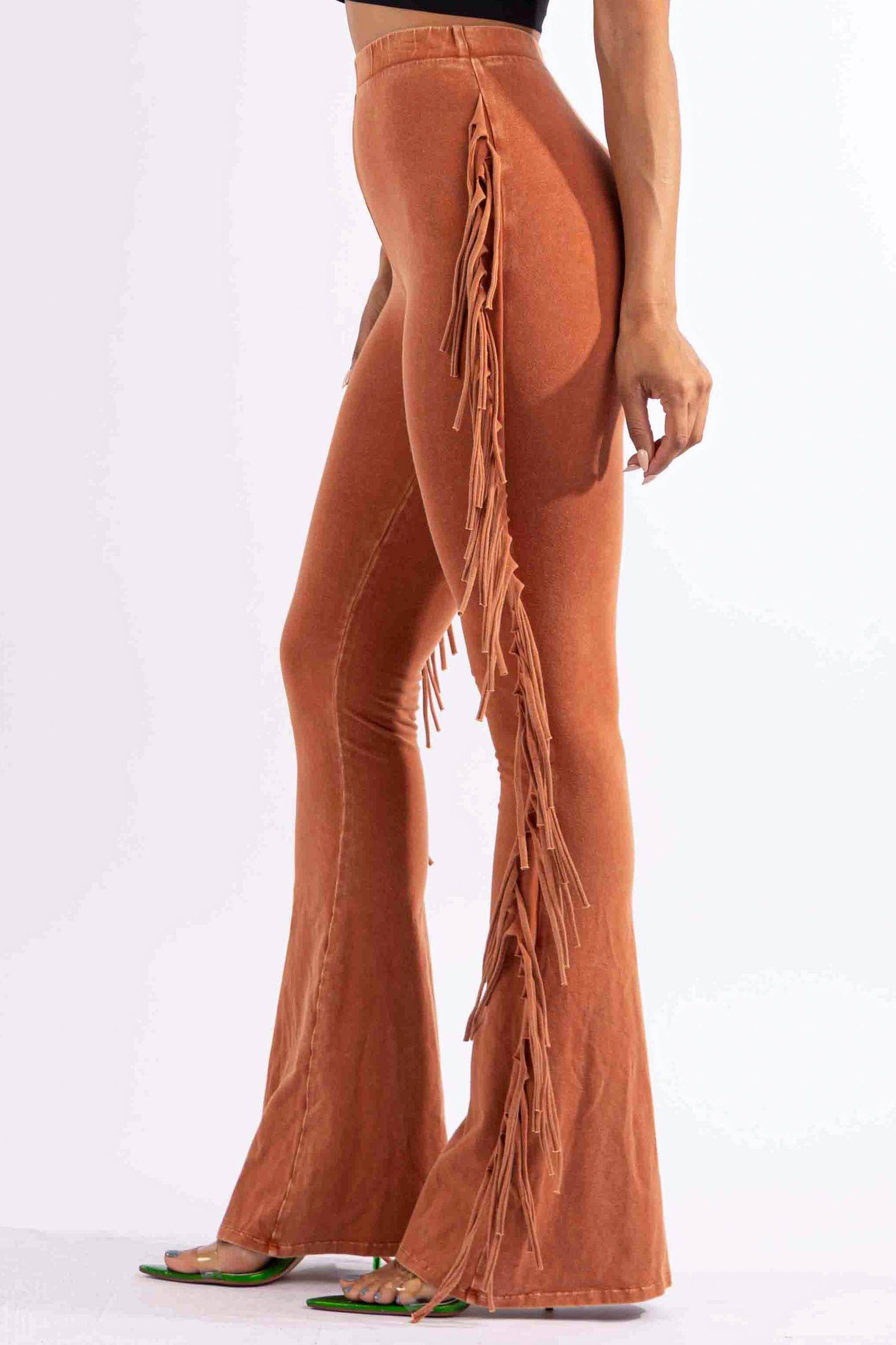 Fringe detailed pants