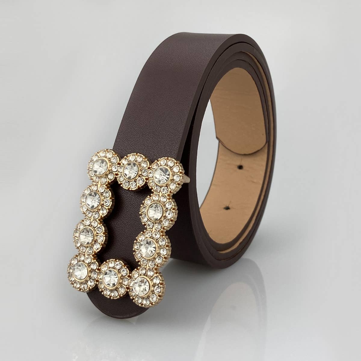 WOMEN FASHION DIAMOND BUCKLE JOKER WIDE BELT_CWABE0122