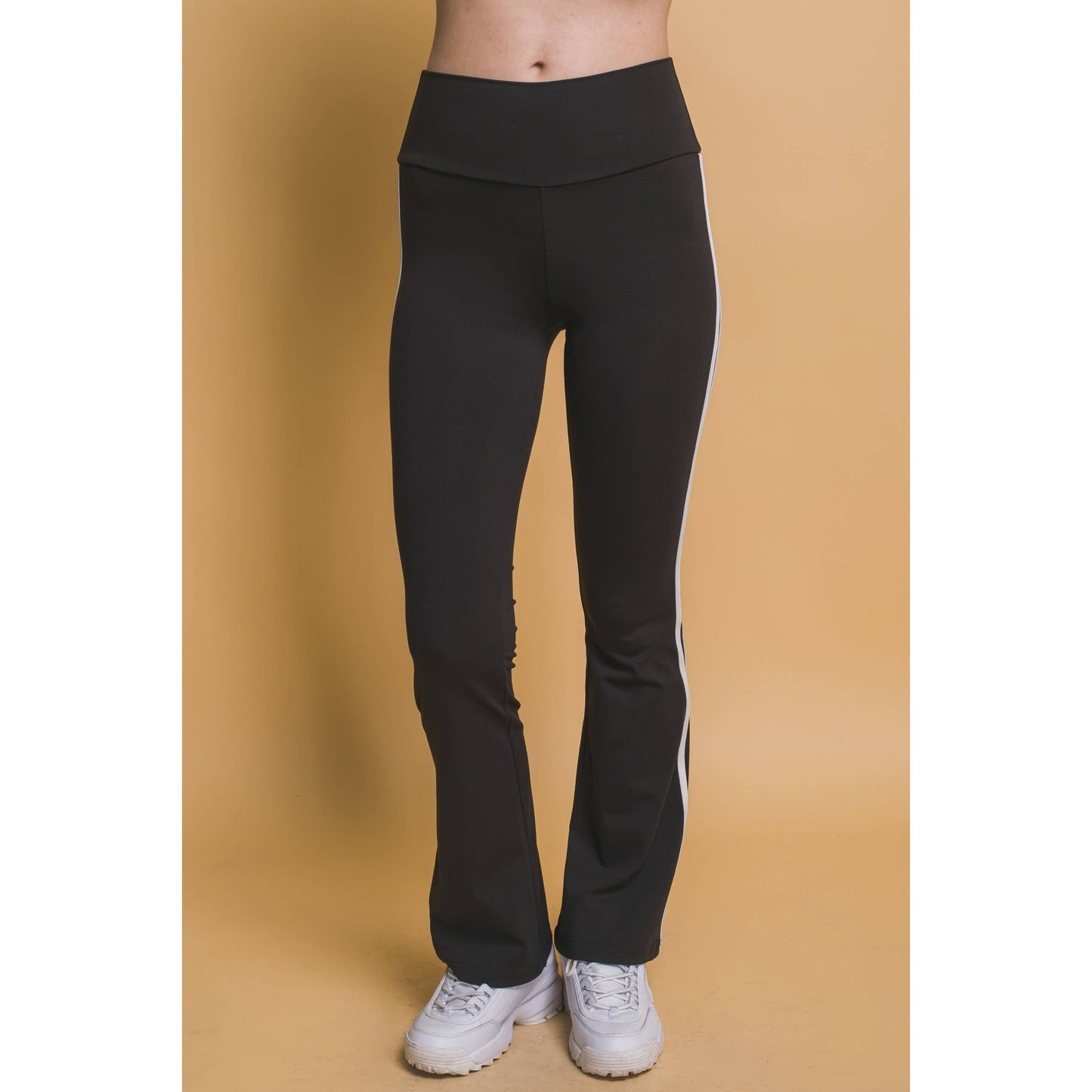 Flared Leggings With Double Side Stripe