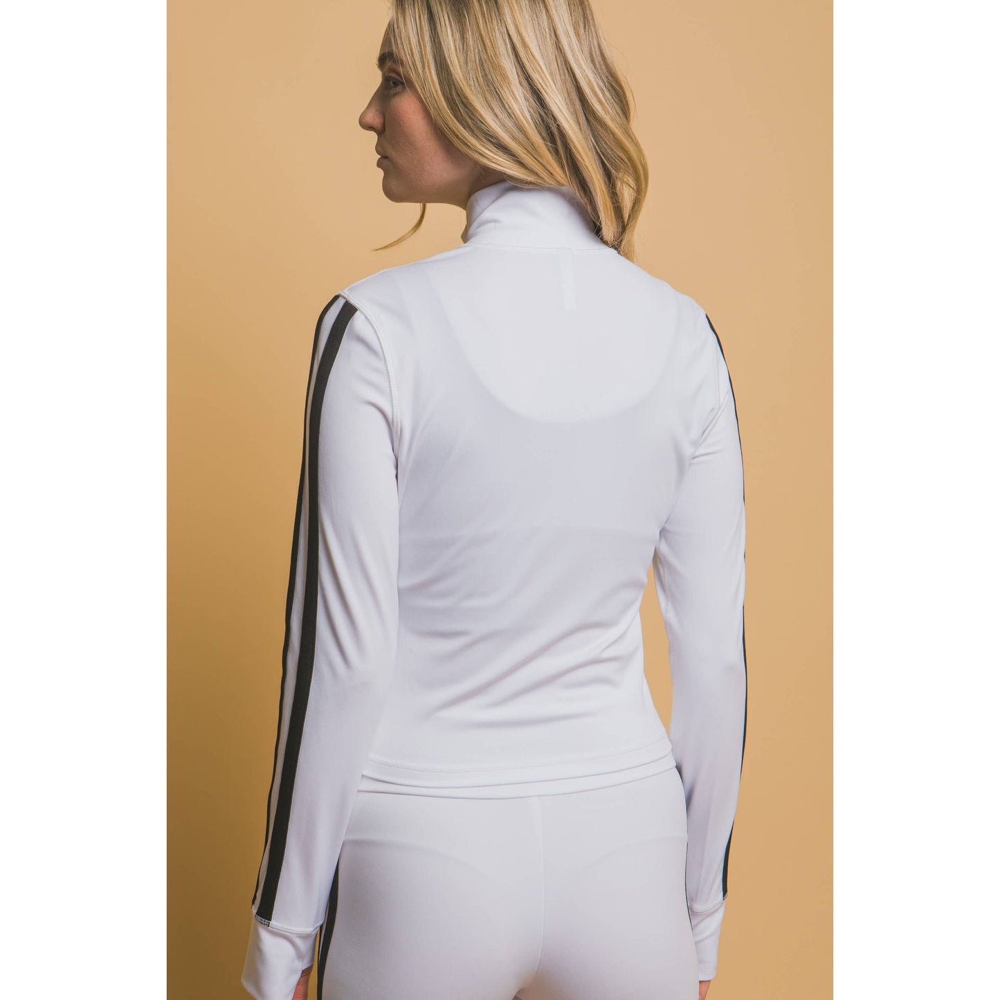 Side Stripe Mock Jacket with Side Pockets