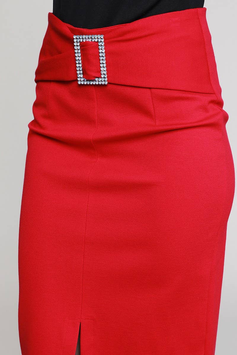 SA115 BUCKLE DETAIL SKIRT