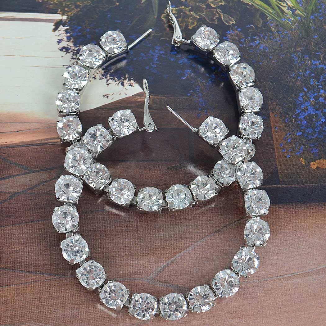Rhinestone Hoop Earring