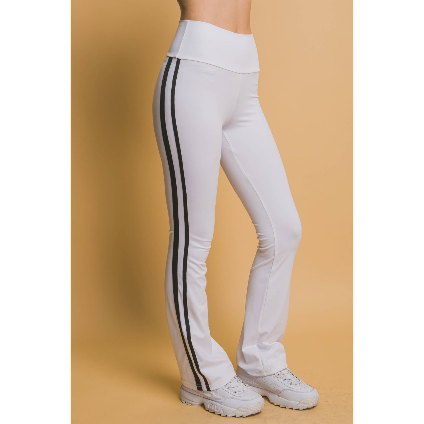 Flared Leggings With Double Side Stripe