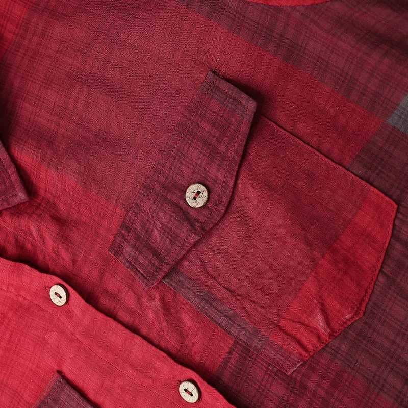 Ladies Plaid Shirt Feeling Relaxed Daily Long Dress 9237