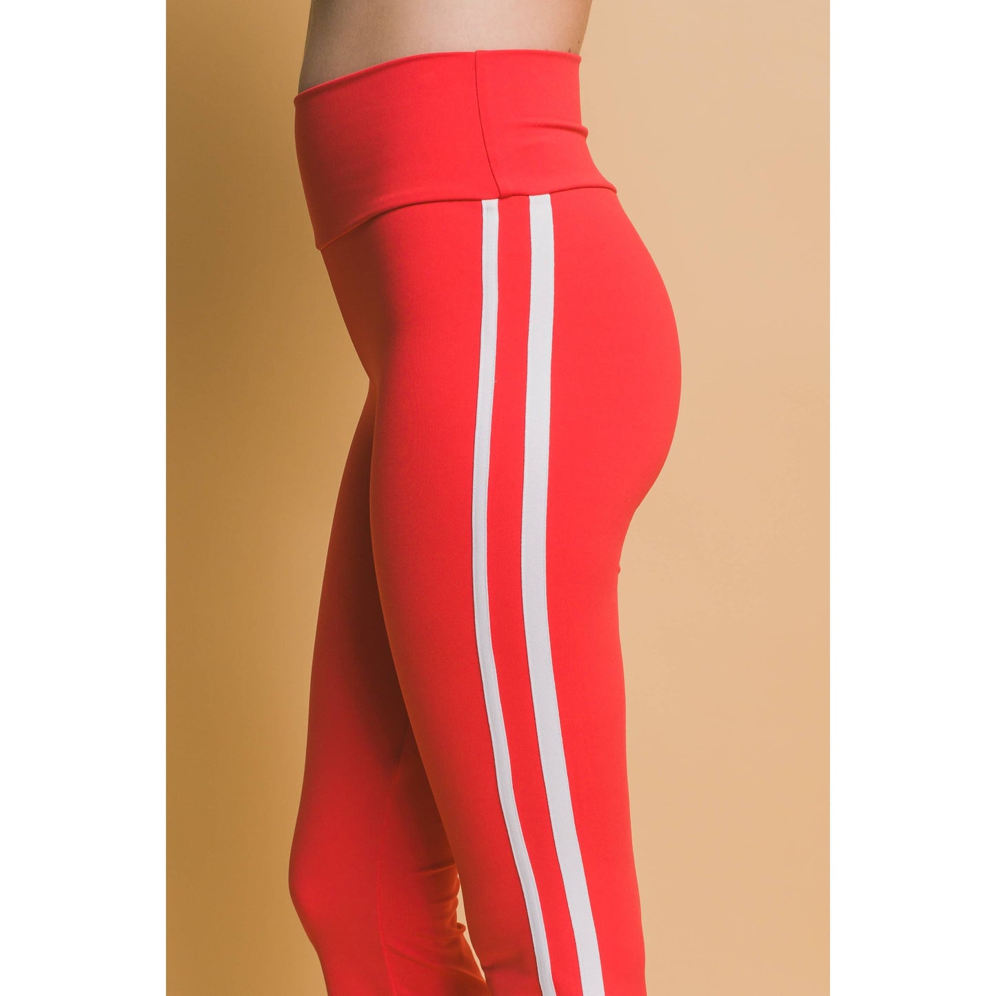 Flared Leggings With Double Side Stripe