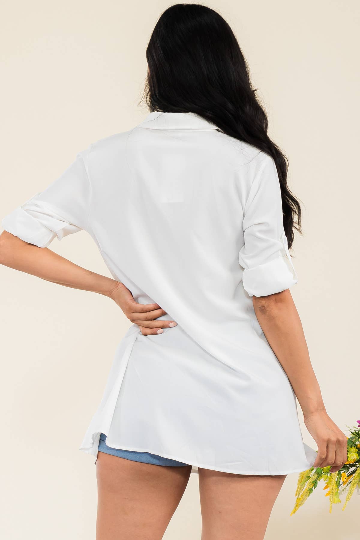 J510 - Graphic Print 3/4 Sleeve Collard Shirt