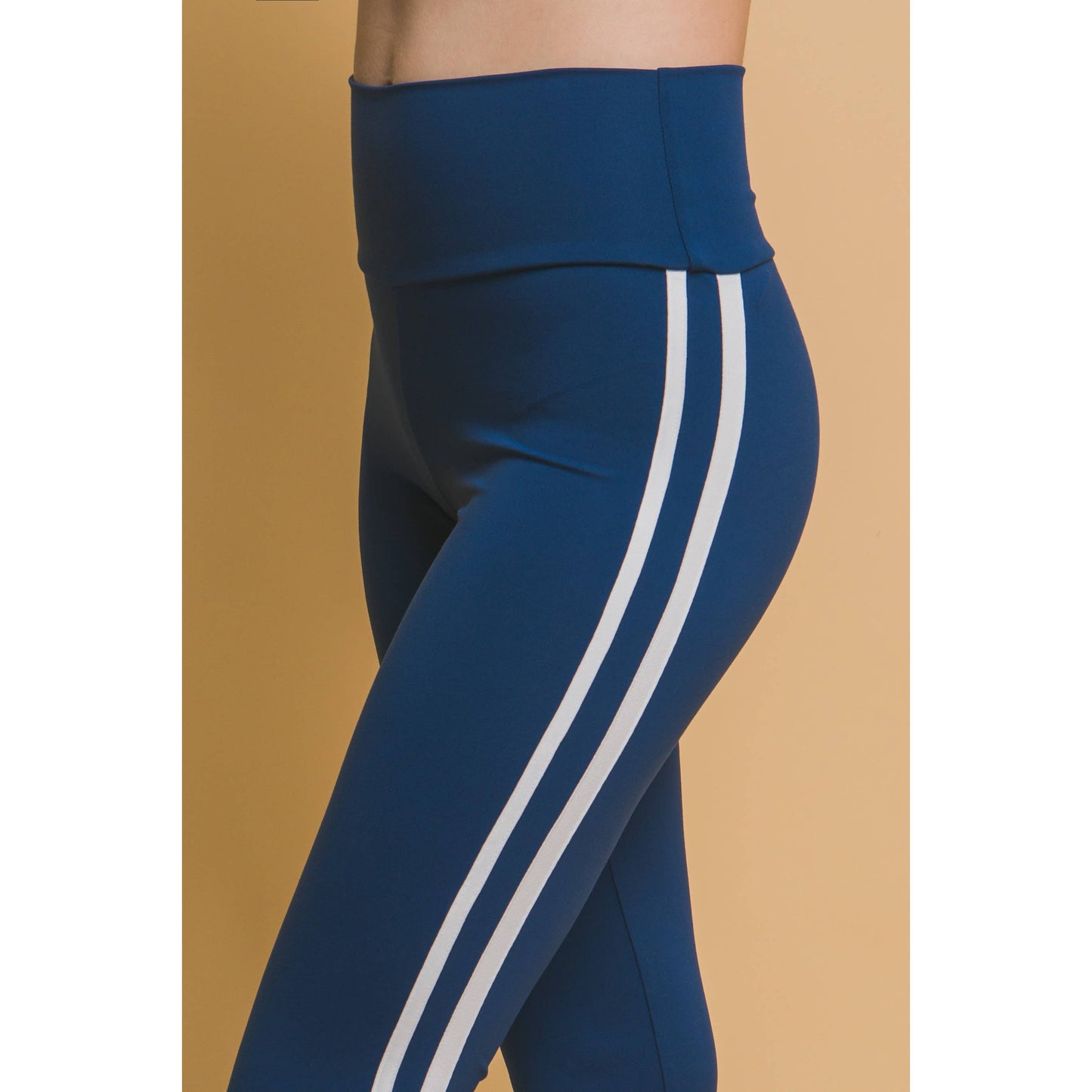 Flared Leggings With Double Side Stripe