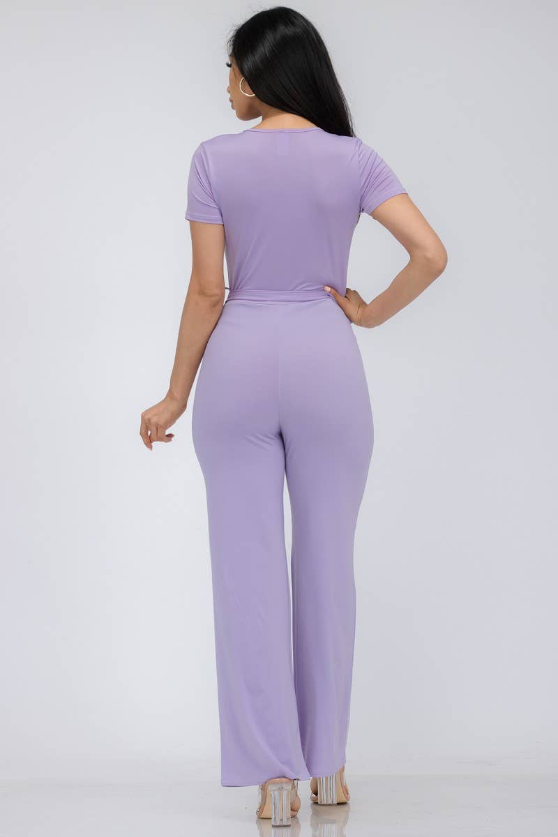 HH557R-SOLID - Wide Leg Jumpsuit
