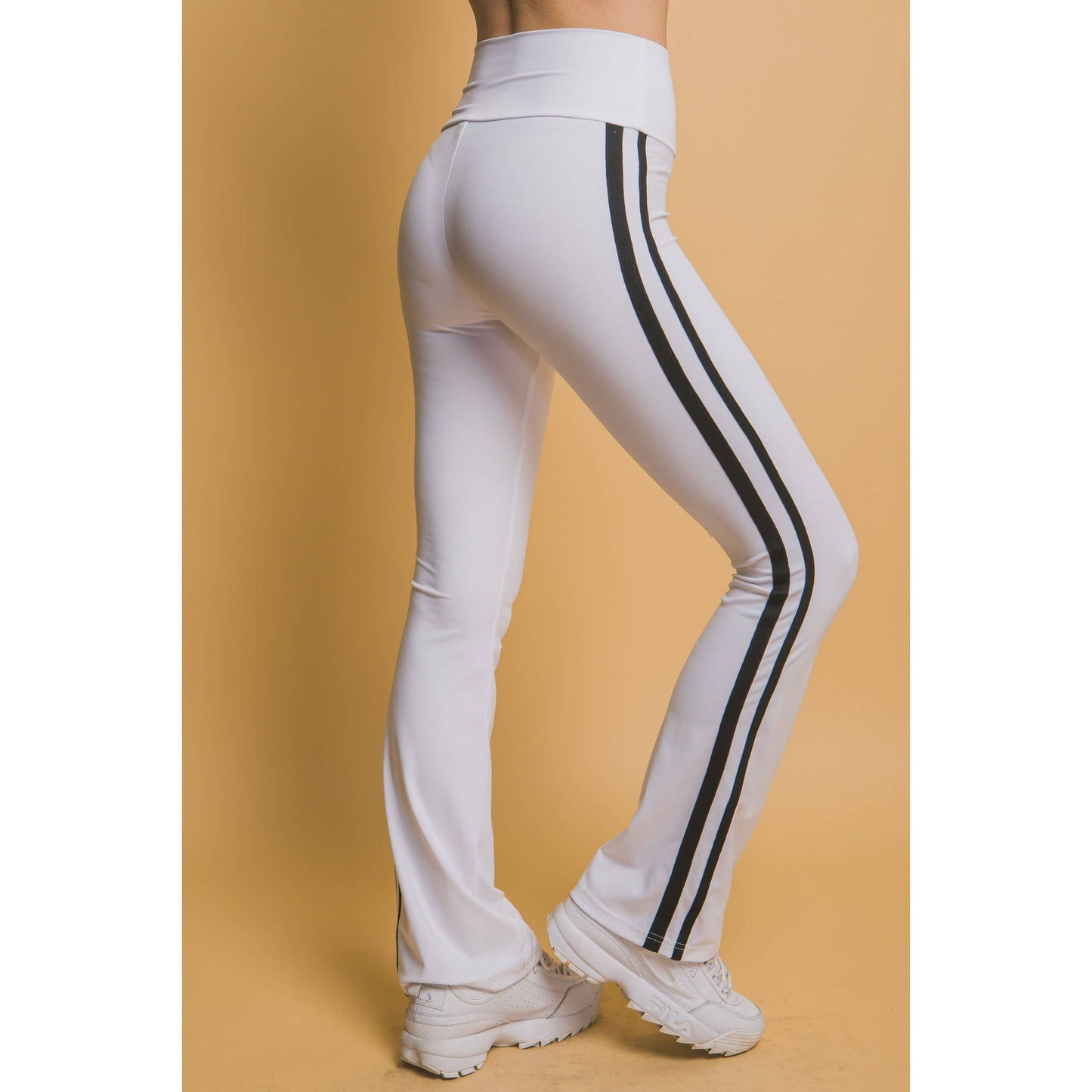 Flared Leggings With Double Side Stripe