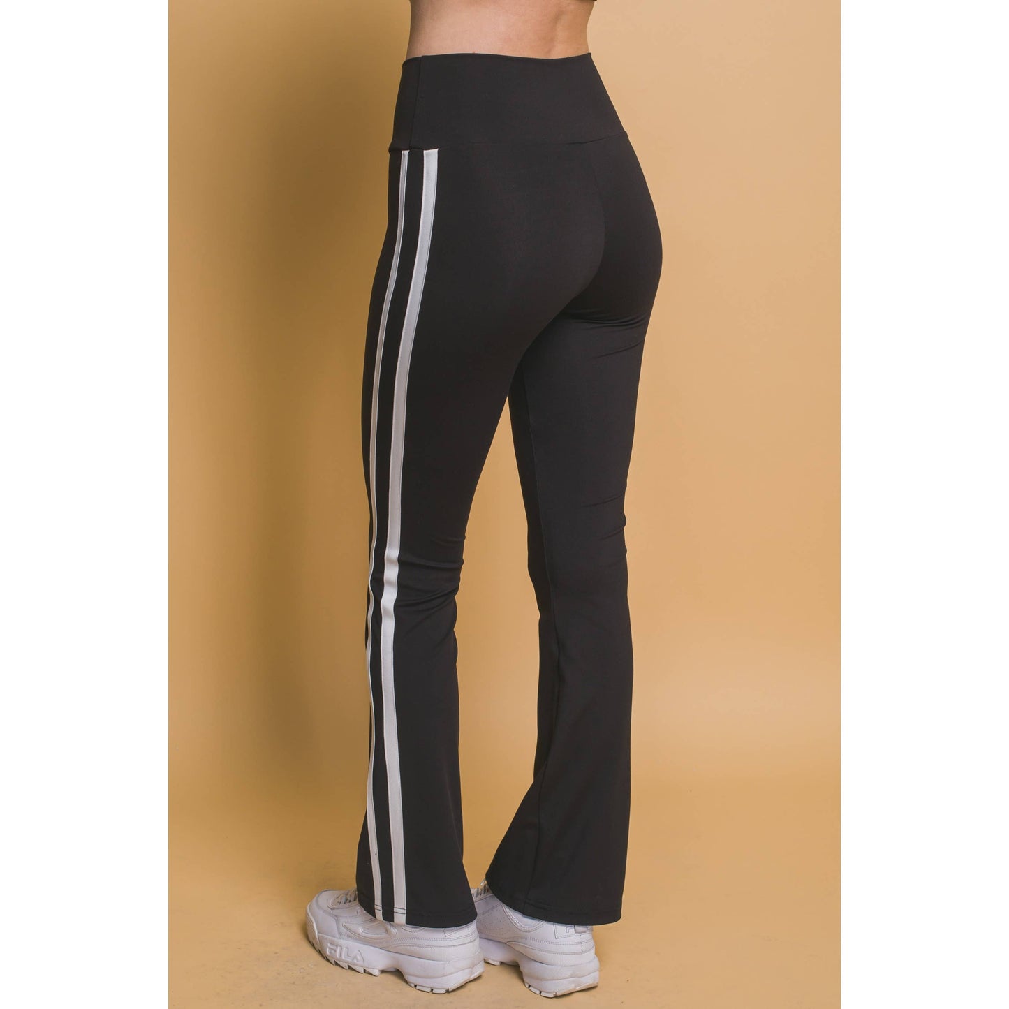 Flared Leggings With Double Side Stripe