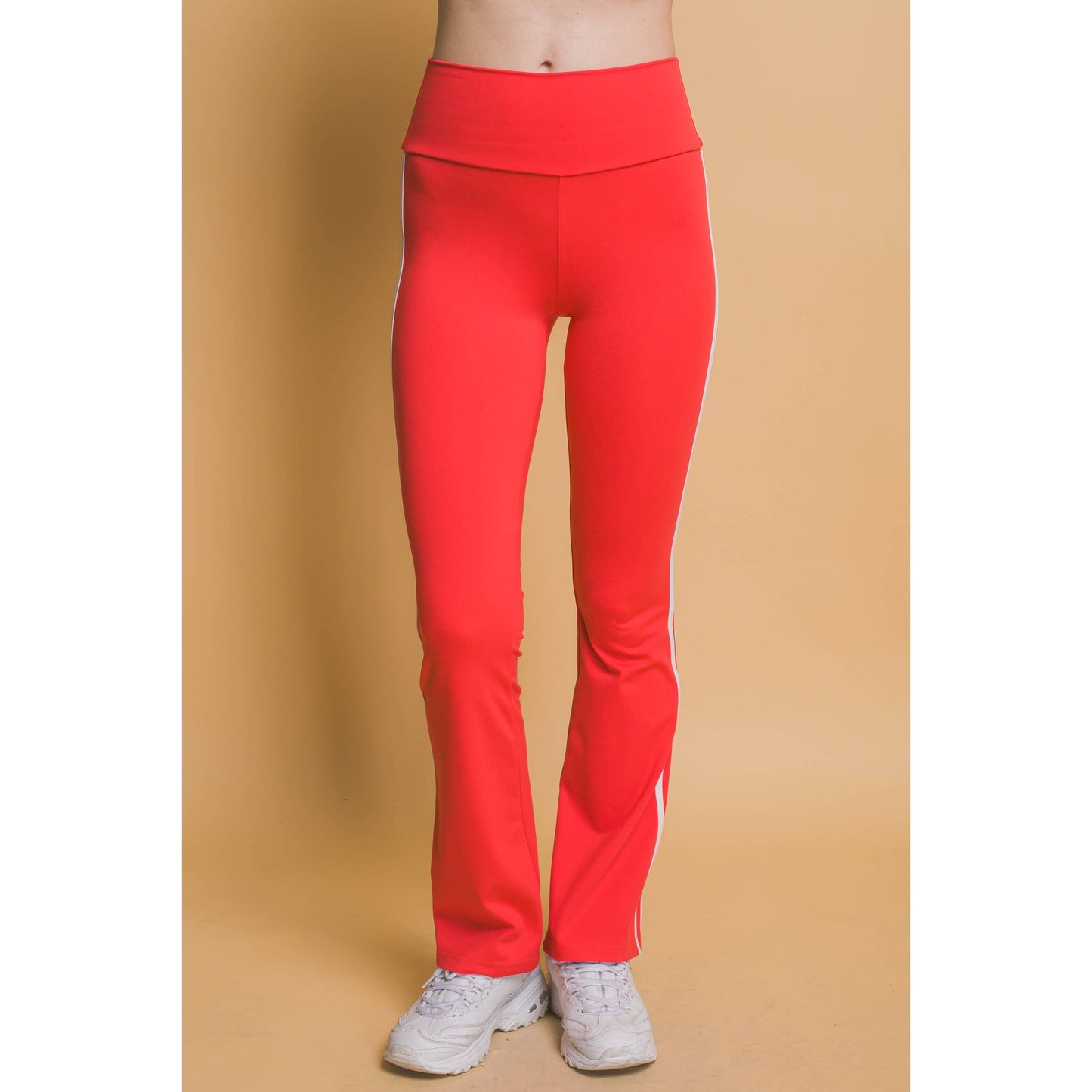 Flared Leggings With Double Side Stripe