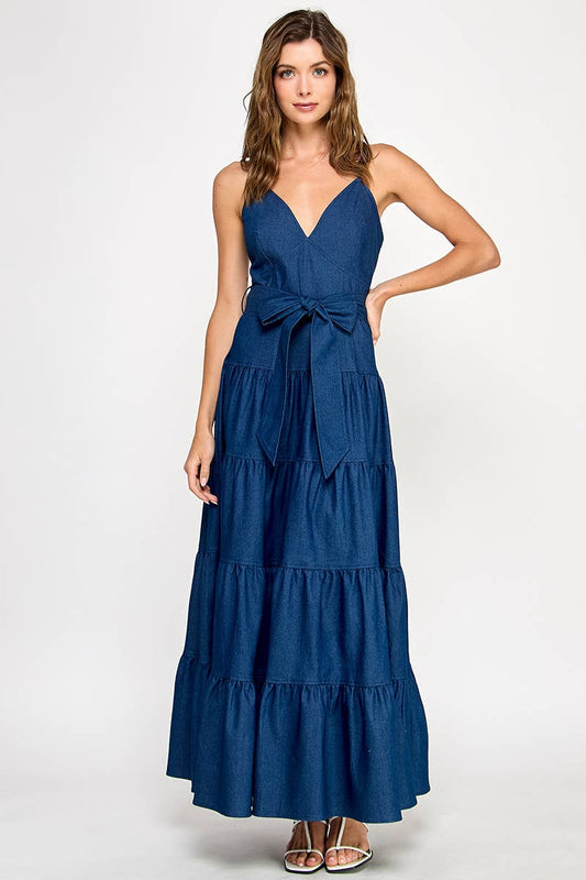 Denim Sundress with Belt