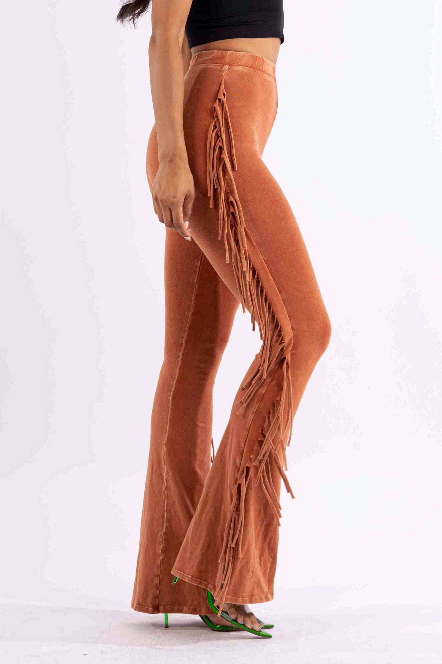 Fringe detailed pants