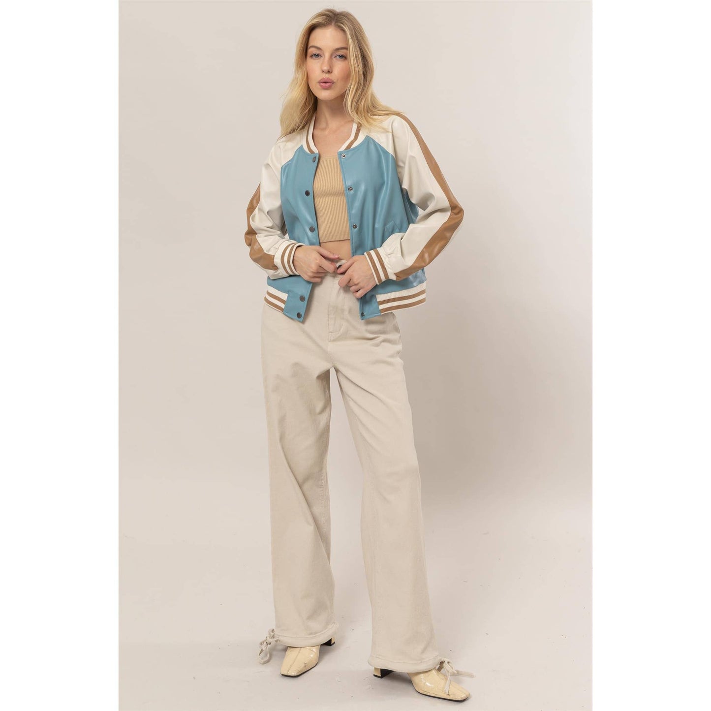 Color Block Baseball Jacket