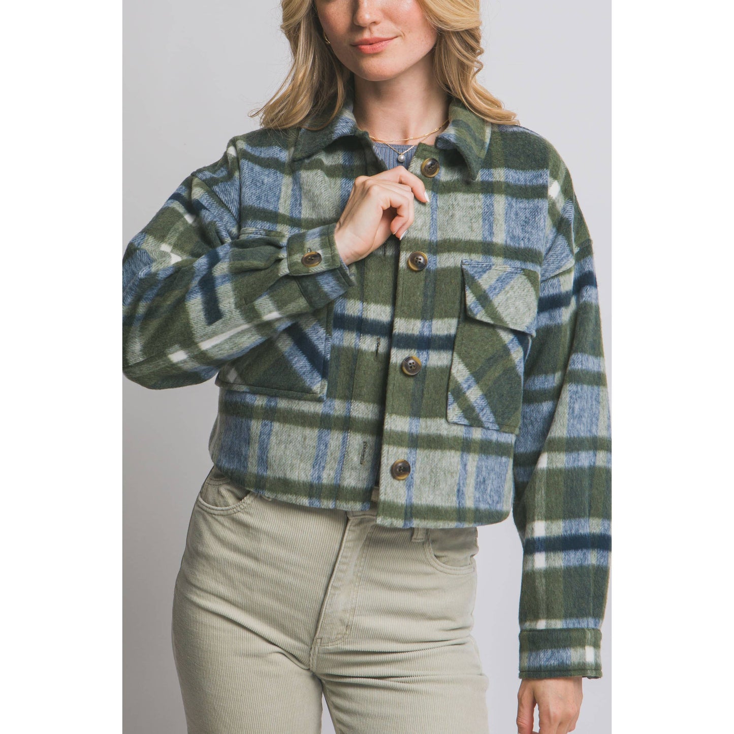 Plaid Cropped Jacket