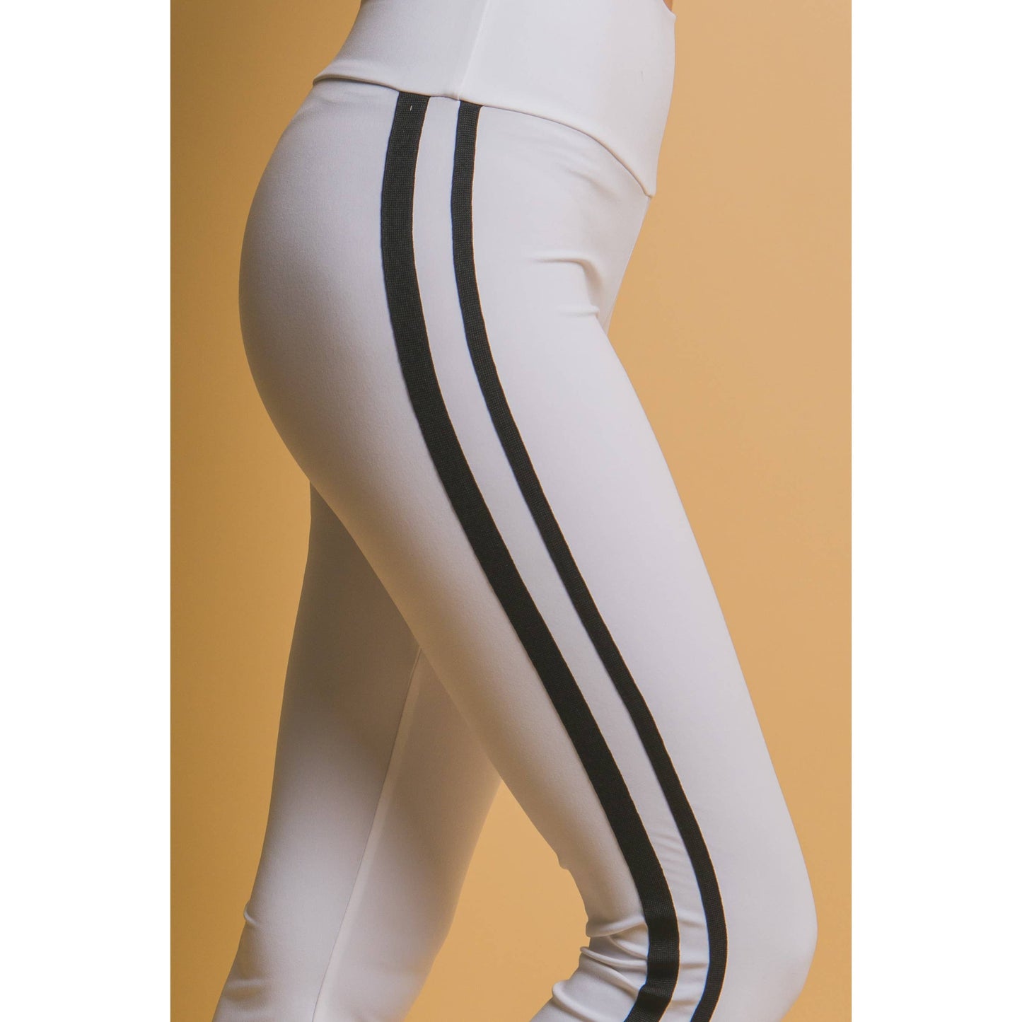 Flared Leggings With Double Side Stripe