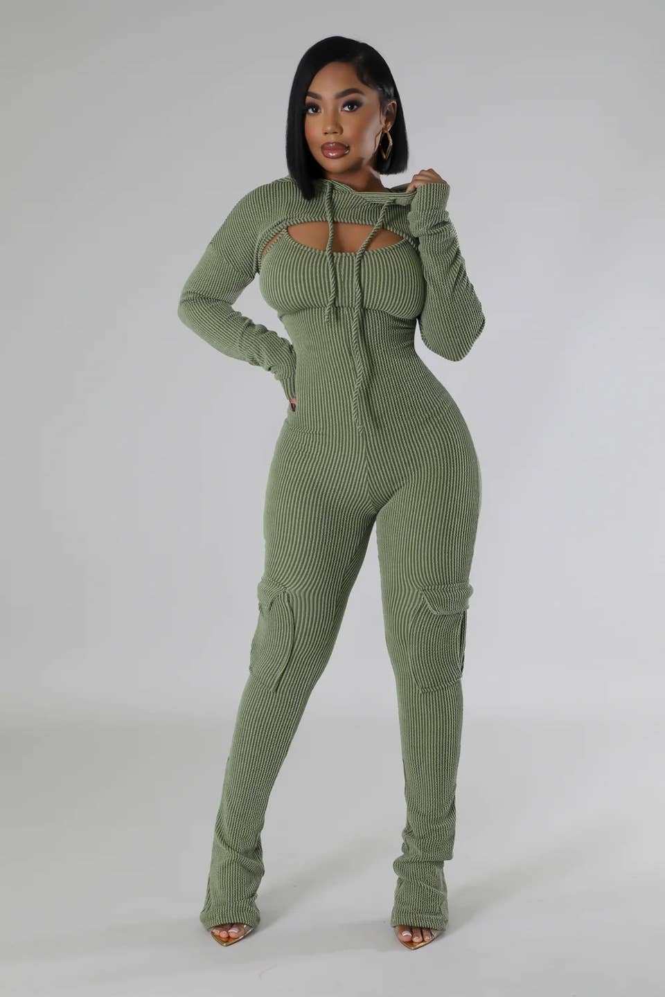JUMPSUIT WITH HOODED TOP