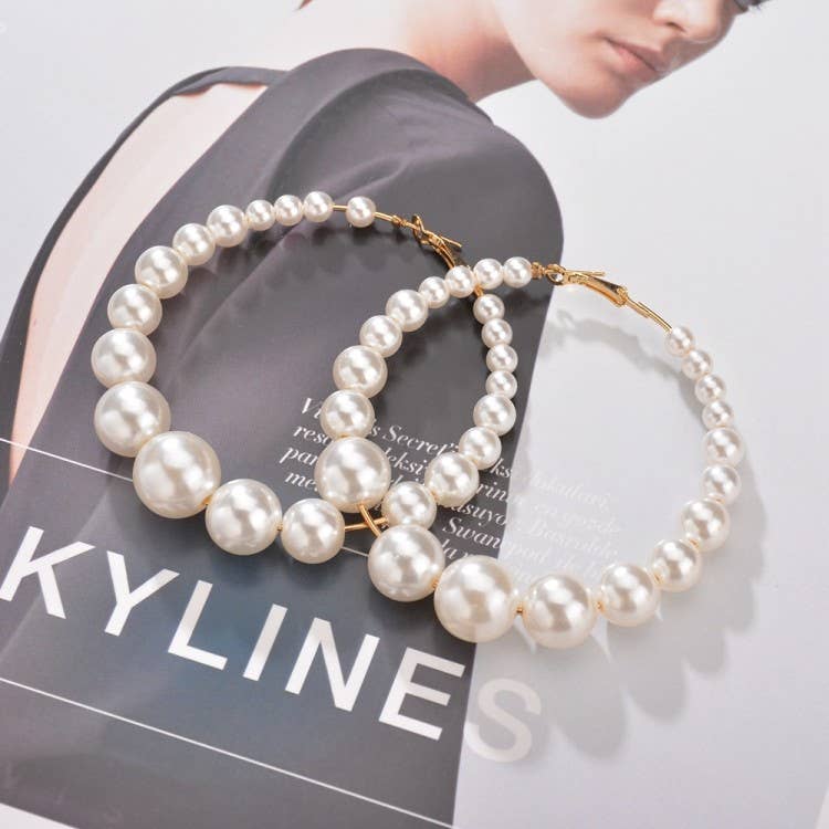 Pearl Hoop Earrings