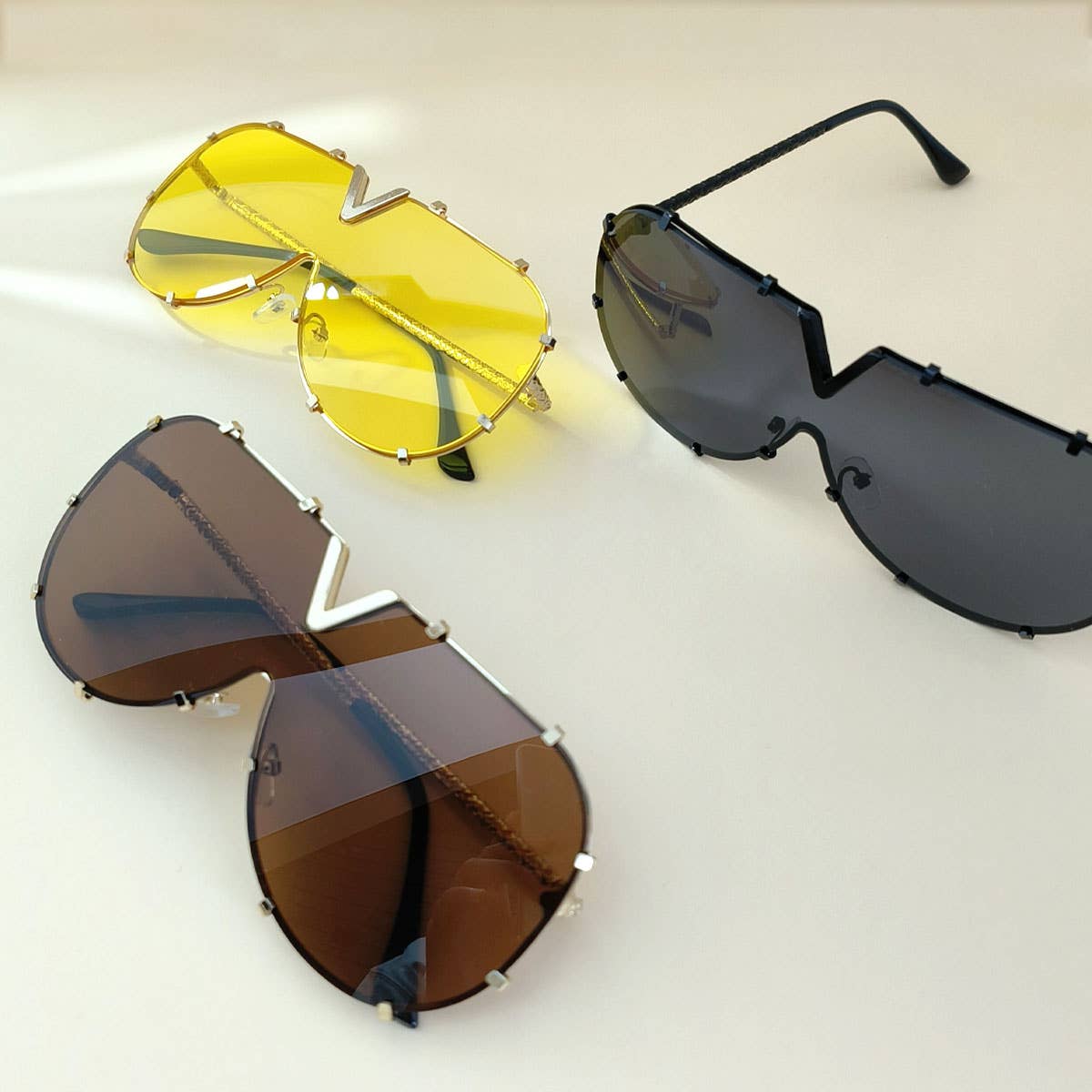 METAL FRAME ONE-PIECE LENSES SUNGLASSES_CWASG0370