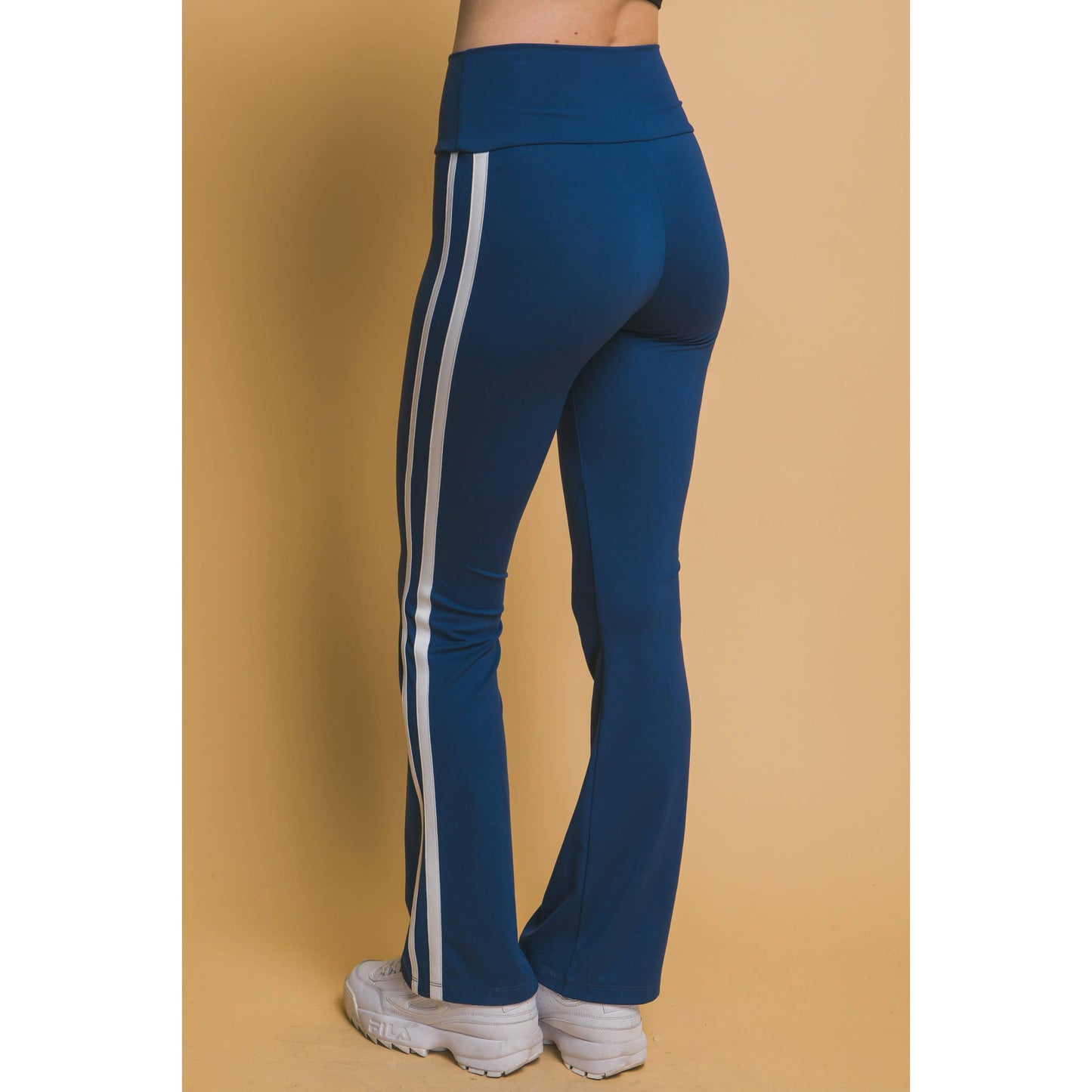 Flared Leggings With Double Side Stripe