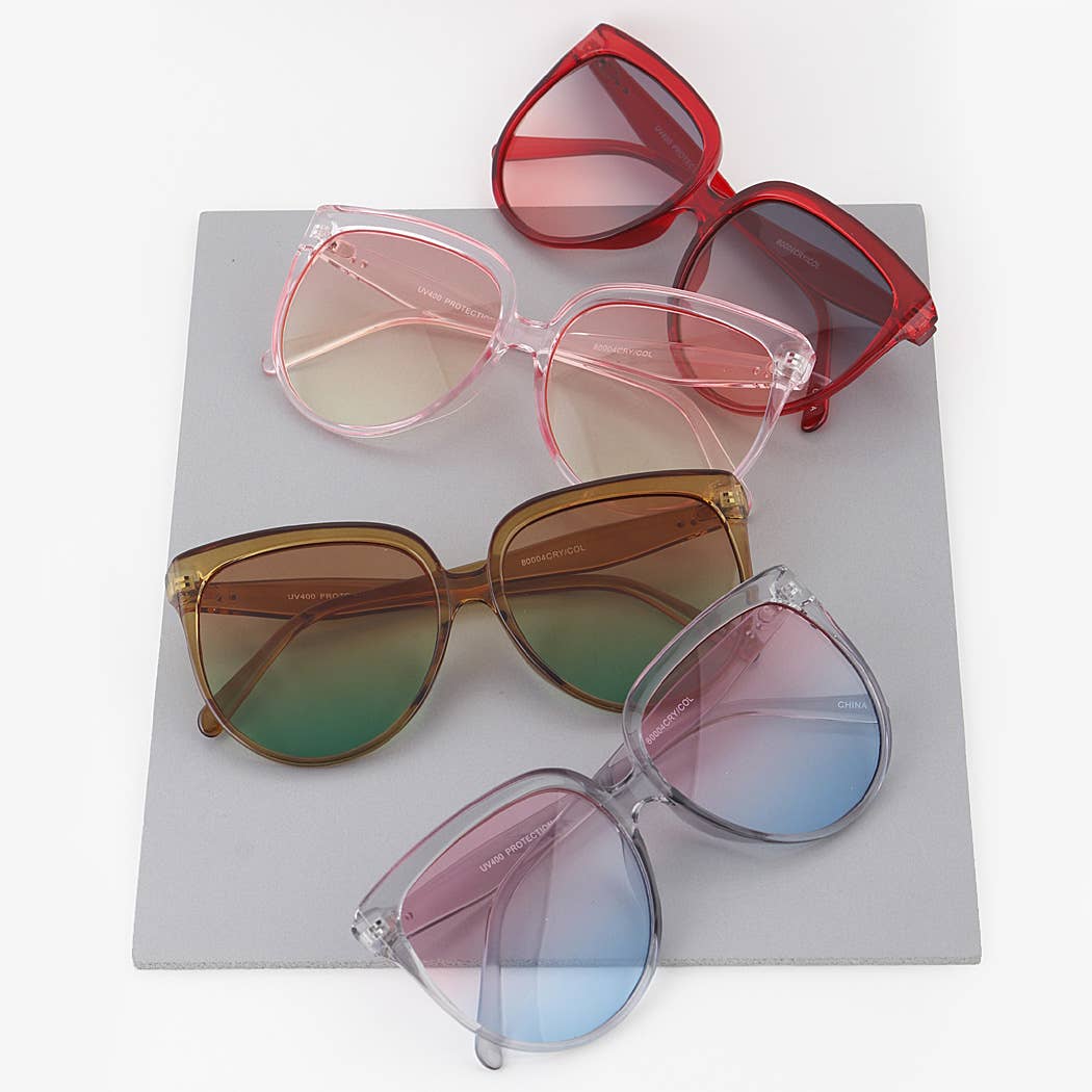 Retro Ombré Round Sunglasses