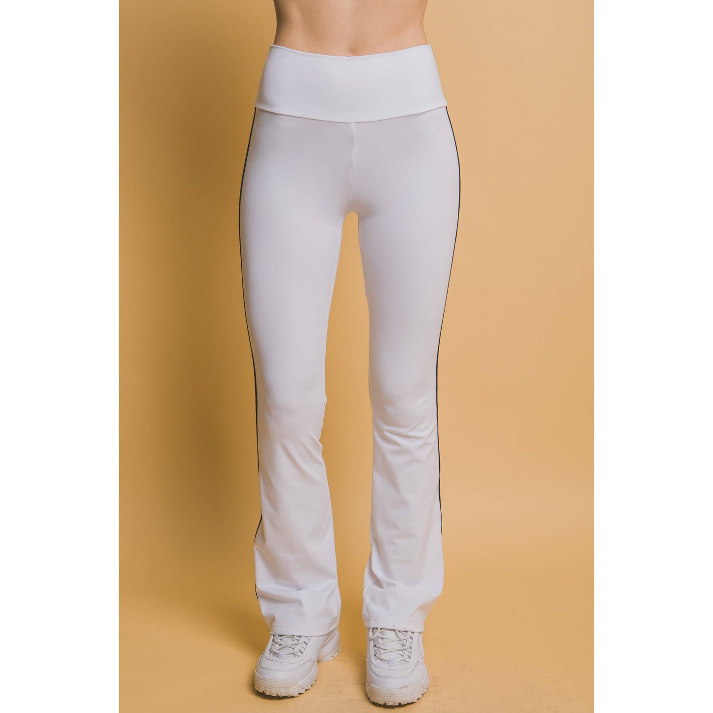 Flared Leggings With Double Side Stripe