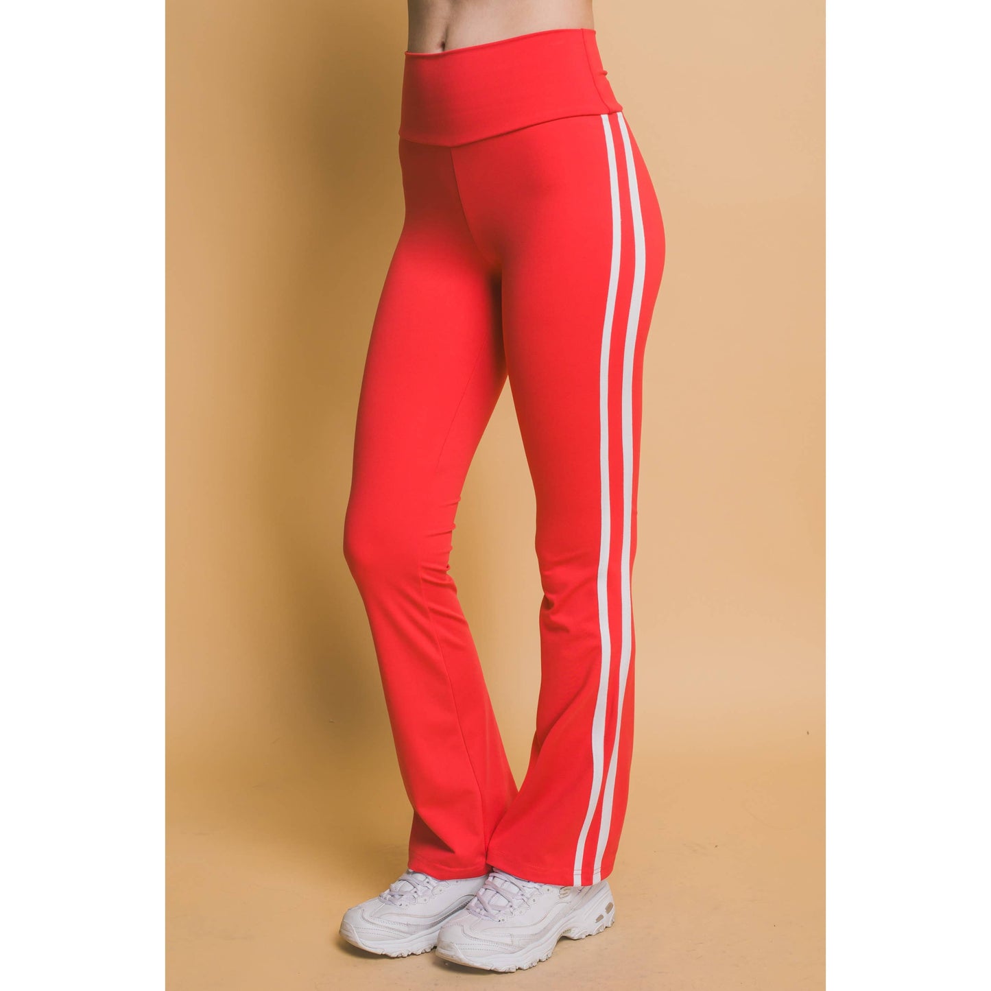 Flared Leggings With Double Side Stripe