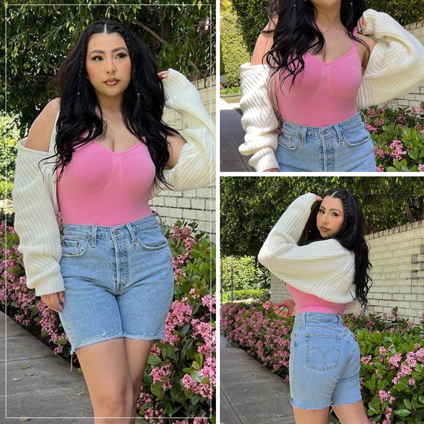 SHAPERX Tummy Control Shapewear Seamless Thong Bodysuit