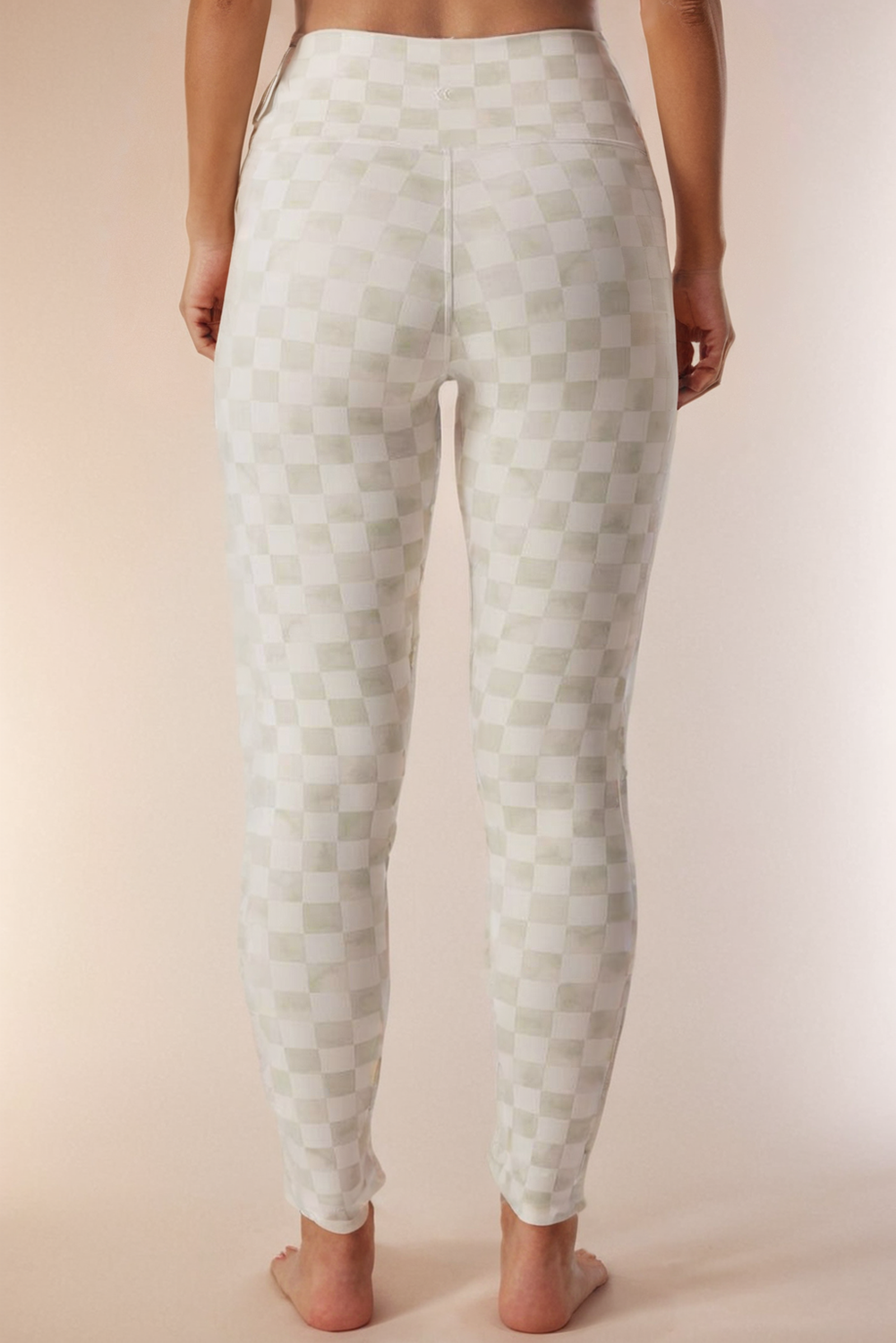 Checkered Pattern High Waist Skinny Leggings