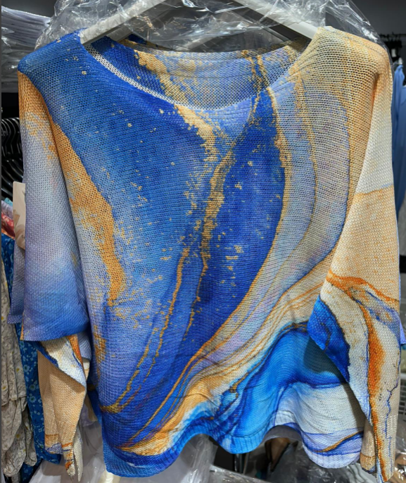 C1006 Tie-dye Printed Spring Long Sleeves Sweater