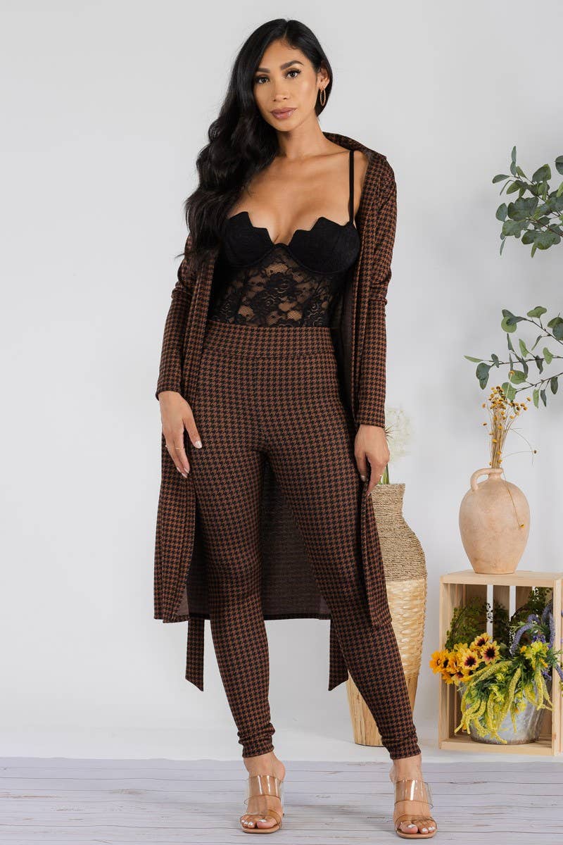 HH577R1-HOUNDSTOOTH - 2 PC Pant Set