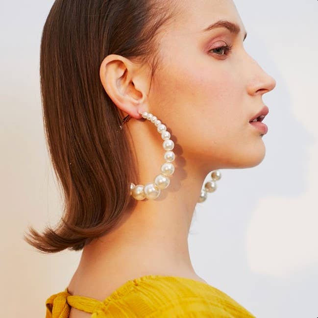 Pearl Hoop Earrings