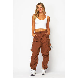 CARGO JOGGER PANTS: BLACK / M