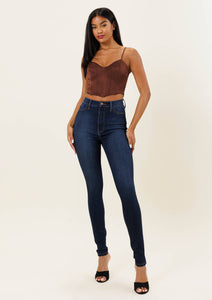 New Vibrant Skinny Jeans: Medium Stone / 15