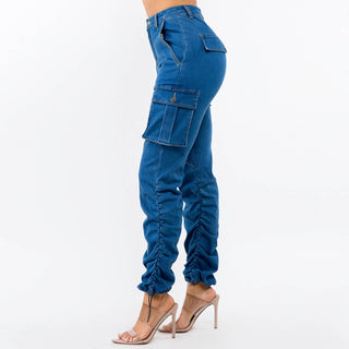 HIGH WAIST SHIRRED LEG JOGGER PANTS