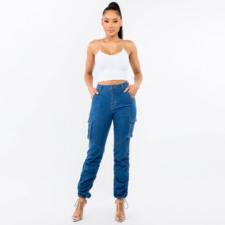 HIGH WAIST SHIRRED LEG JOGGER PANTS