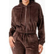 VELOUR HOODIE SET: DARK GREY / L