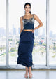 Drawstring Side Flap Y2K Cargo Column Skirt: S / Olive
