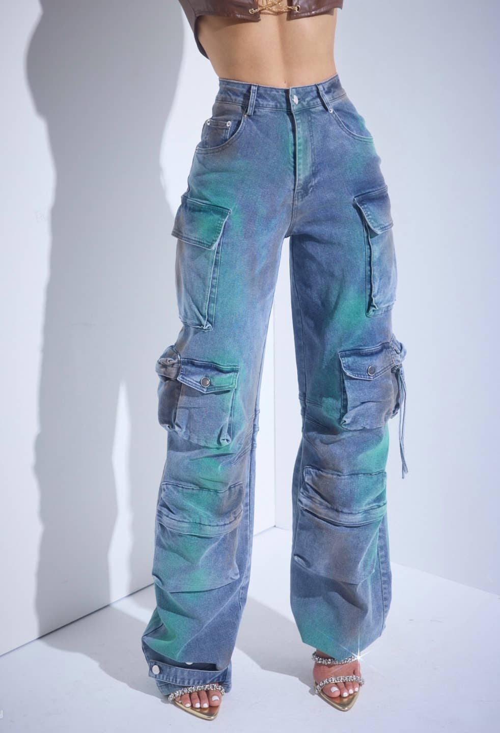 Multi Colored Cargo Denim