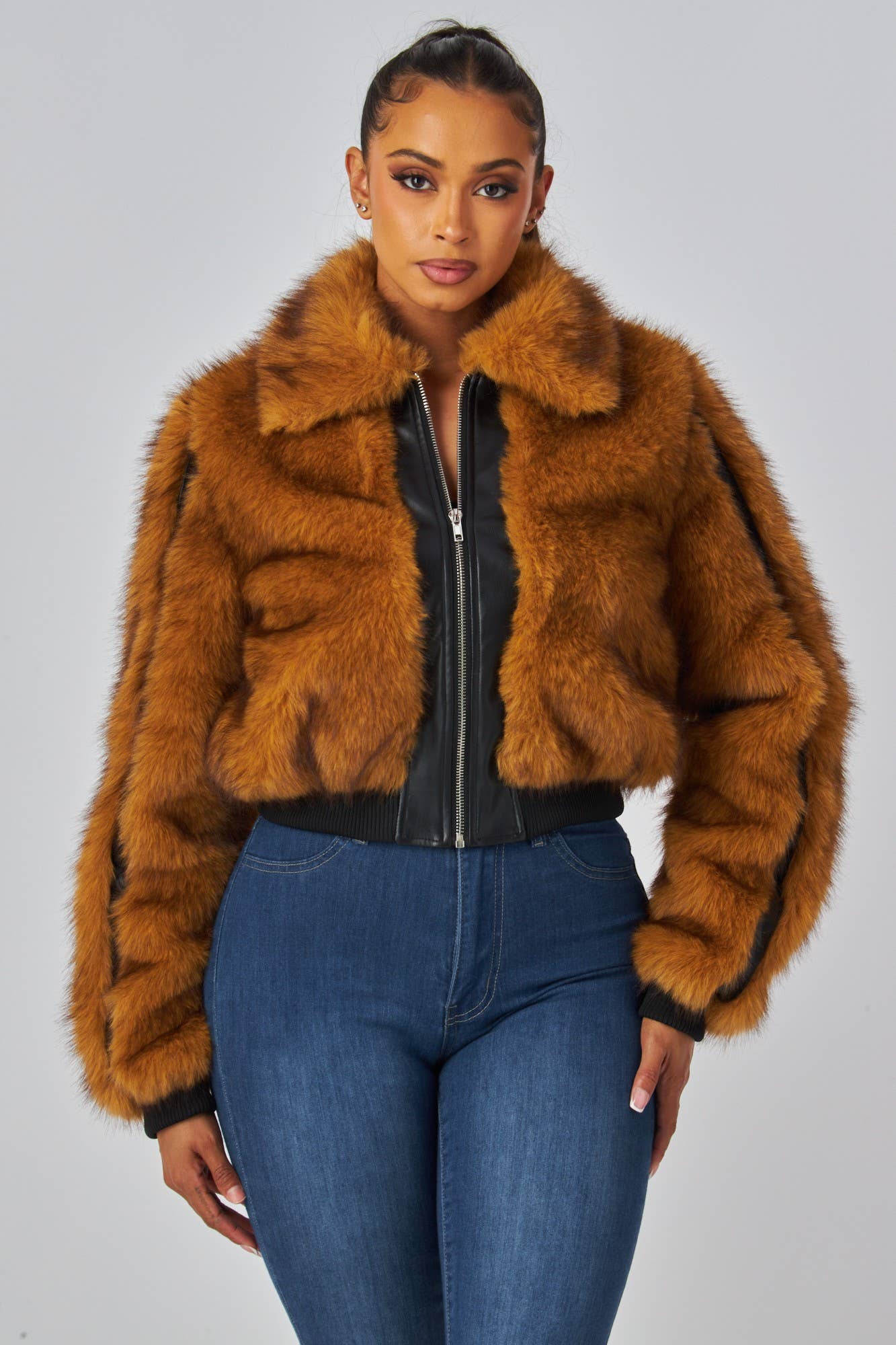 Faux Fur Bomber Jacket