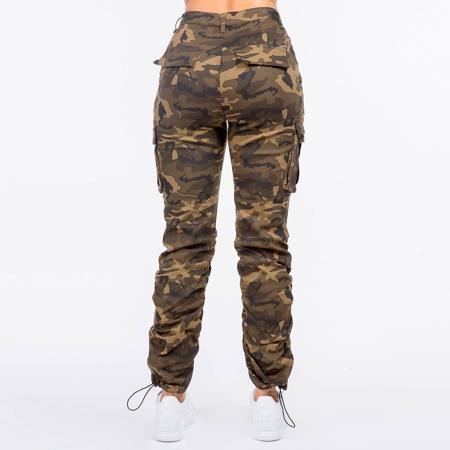 HIGH WAIST SHIRRED LEG JOGGER PANTS-RJJ20422CM